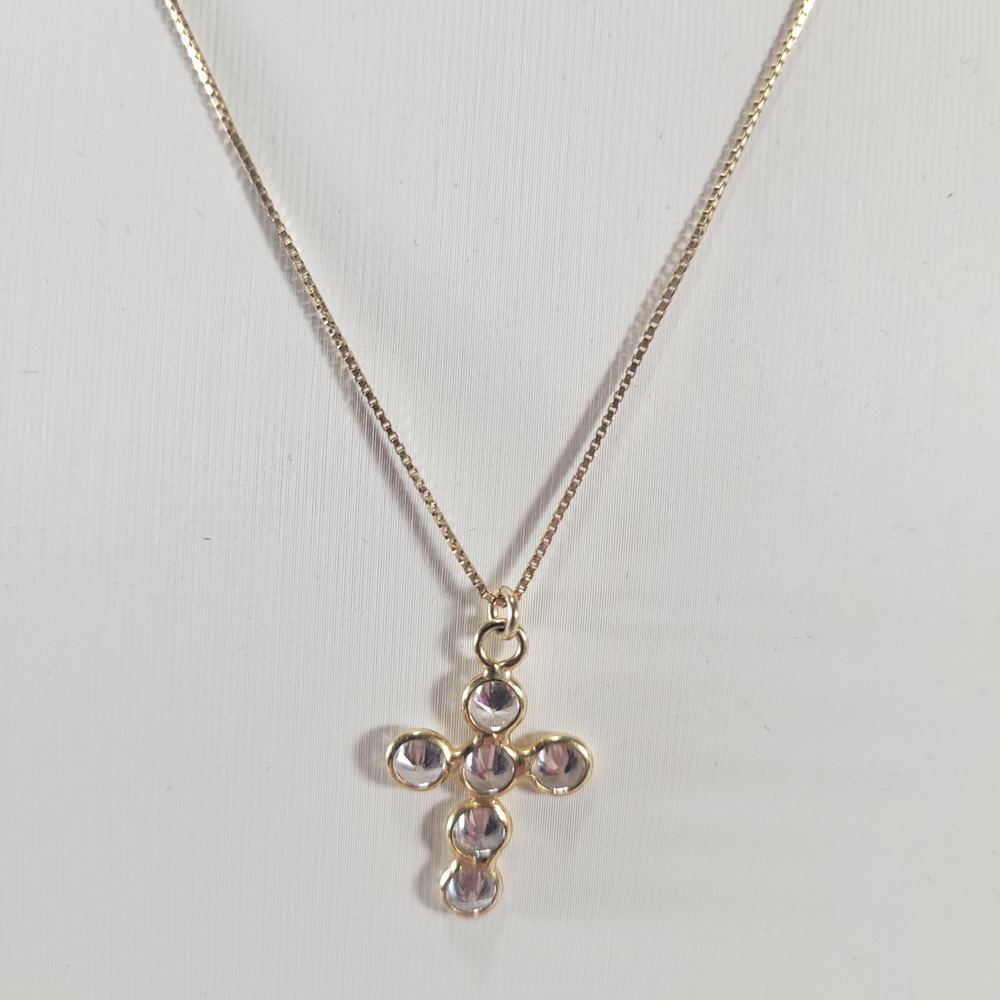 Dyadema Sterling Silver Crossโ Necklace Women Gold Vermeil 925 Italy Jewelry